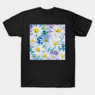 Wild Daisies Mixed Media pattern T-Shirt